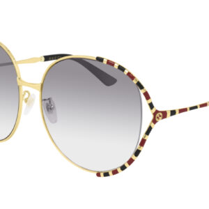 Gucci GG0595S Gold/Grau 2024, Damen Sonnenbrille, Oversize, Metall, mit Rechnung vom 15.04.2024. | Zustand: Sehr Gut