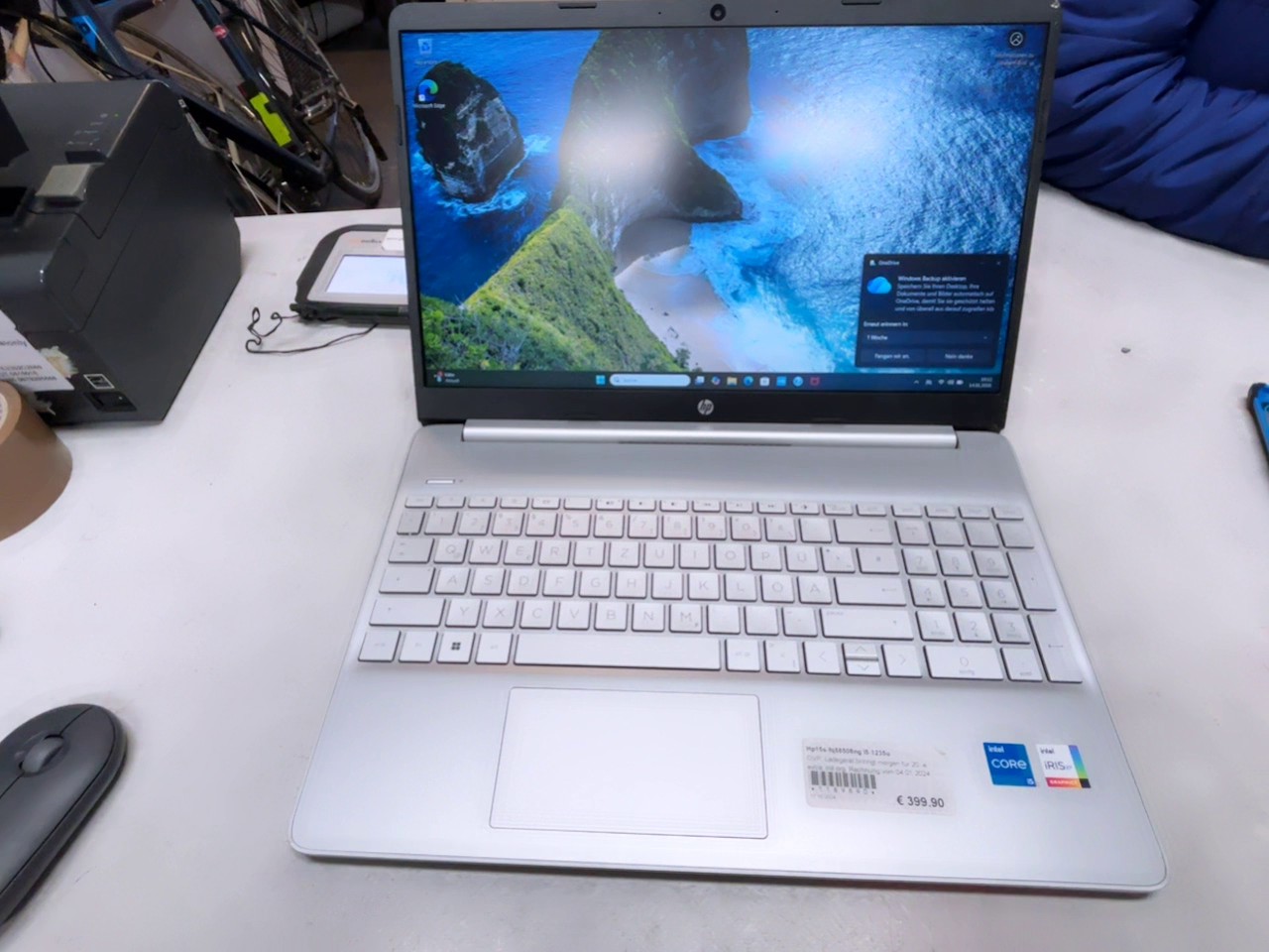 HP 15s-fq i5-1235U/16GB/512GB/OVP, Silbernes Notebook der HP 15s-fq Serie mit i5-1235U, 16GB RAM, 512GB SSD und Originalverpackung. | Zustand: Gut