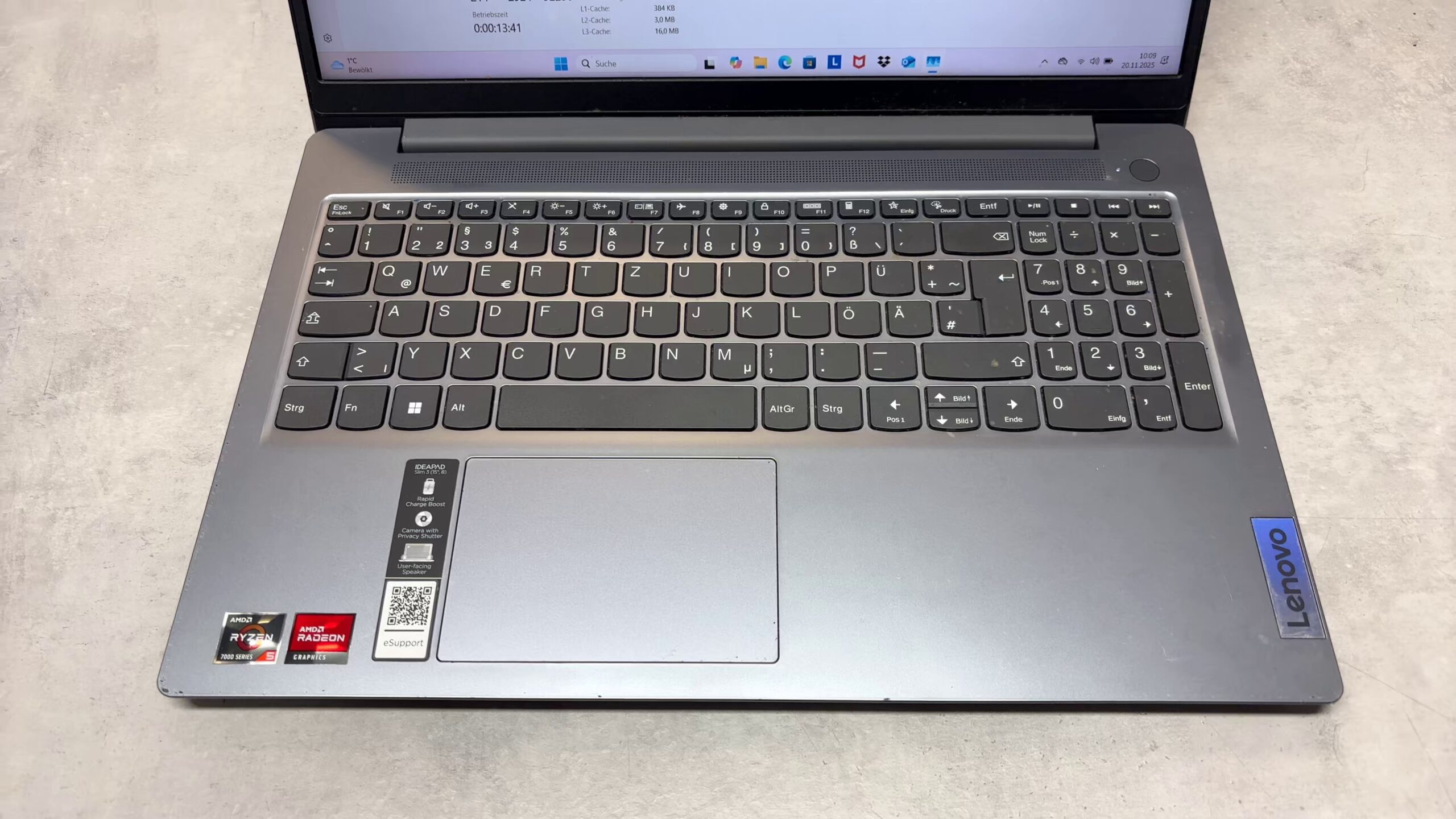 Lenovo IdeaPad Slim 3 7530U 8/512GB, 15 Zoll, Ryzen 5 7530U, 8GB RAM, 512GB SSD, Gebrauchsspuren. | Zustand: Gut – Bild 3