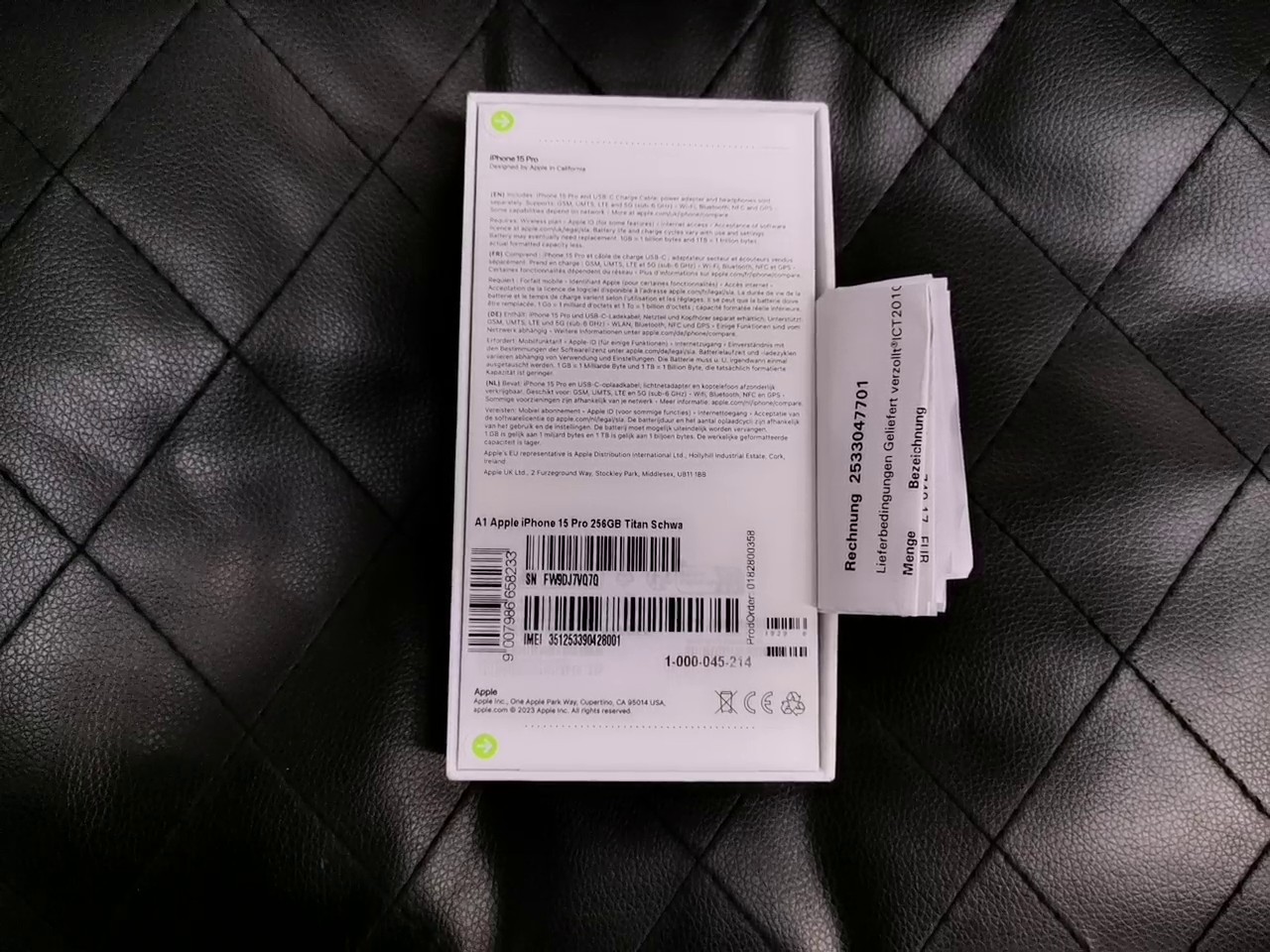 iPhone 15 Pro 256GB, Neu | OVP | mit Rechnung, 6.1 | SimLock: A1 | Zustand: Neu | Farbe: schwarz | Akku: 100% – Bild 7