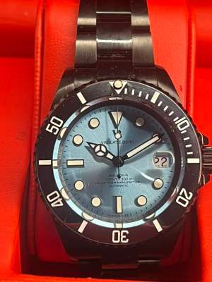 Vigilate Bero Aquarius, Taucheruhr, schwarz | blau, 30 ATM, Automatik, OVP, neuwertig | Zustand: Wie Neu – Bild 2