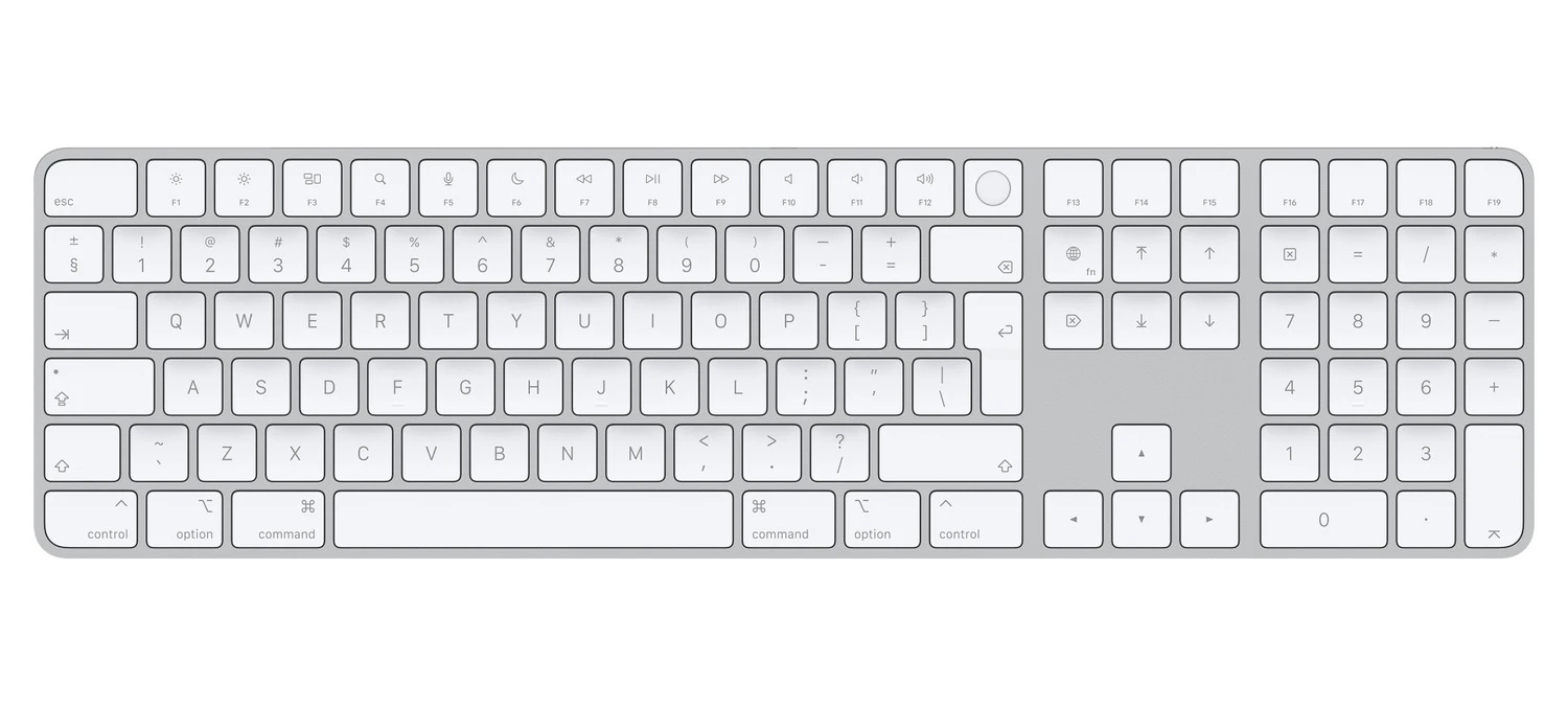 Apple Magic Keyboard m. Touch ID/Ziffernblock, Mit Touch ID, Ziffernblock, für Mac mit Apple Chip, EN Layout, Weiß | Silber, OVP. | Zustand: Neu