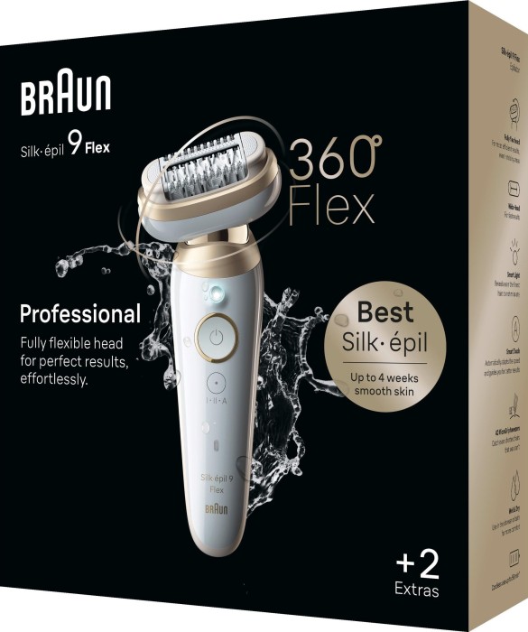 Braun Silk-épil 9 Flex 9-011 Wet&Dry, Epilierer mit 360° Flex Kopf, SmartTouch, Wet&Dry-Funktion und 2 Extras. | Zustand: Neu