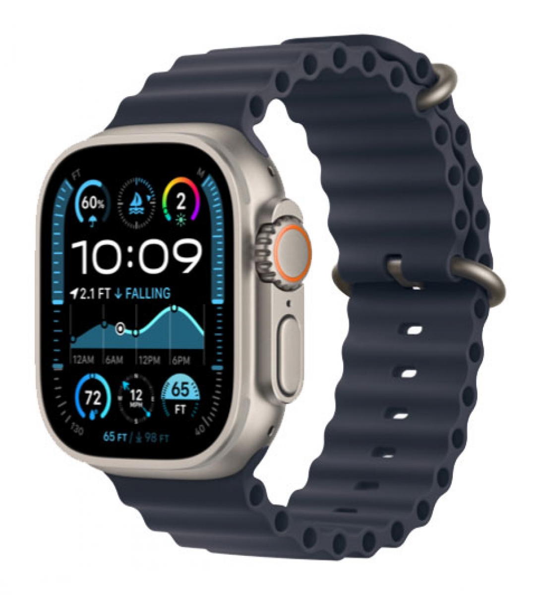 Apple Watch Ultra 2 GPS+Cell 49mm Natur, Titan, Ocean-Armband, Akku 96%, ohne OVP | Zustand: Sehr Gut
