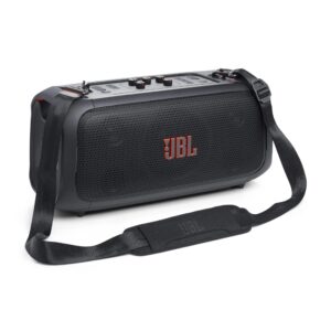 JBL PartyBox On-The-Go Schwarz, Tragbare Partybox mit 100W, Lichtshow, inkl. Mikrofon, IPX4, Schultergurt | Zustand: Gut