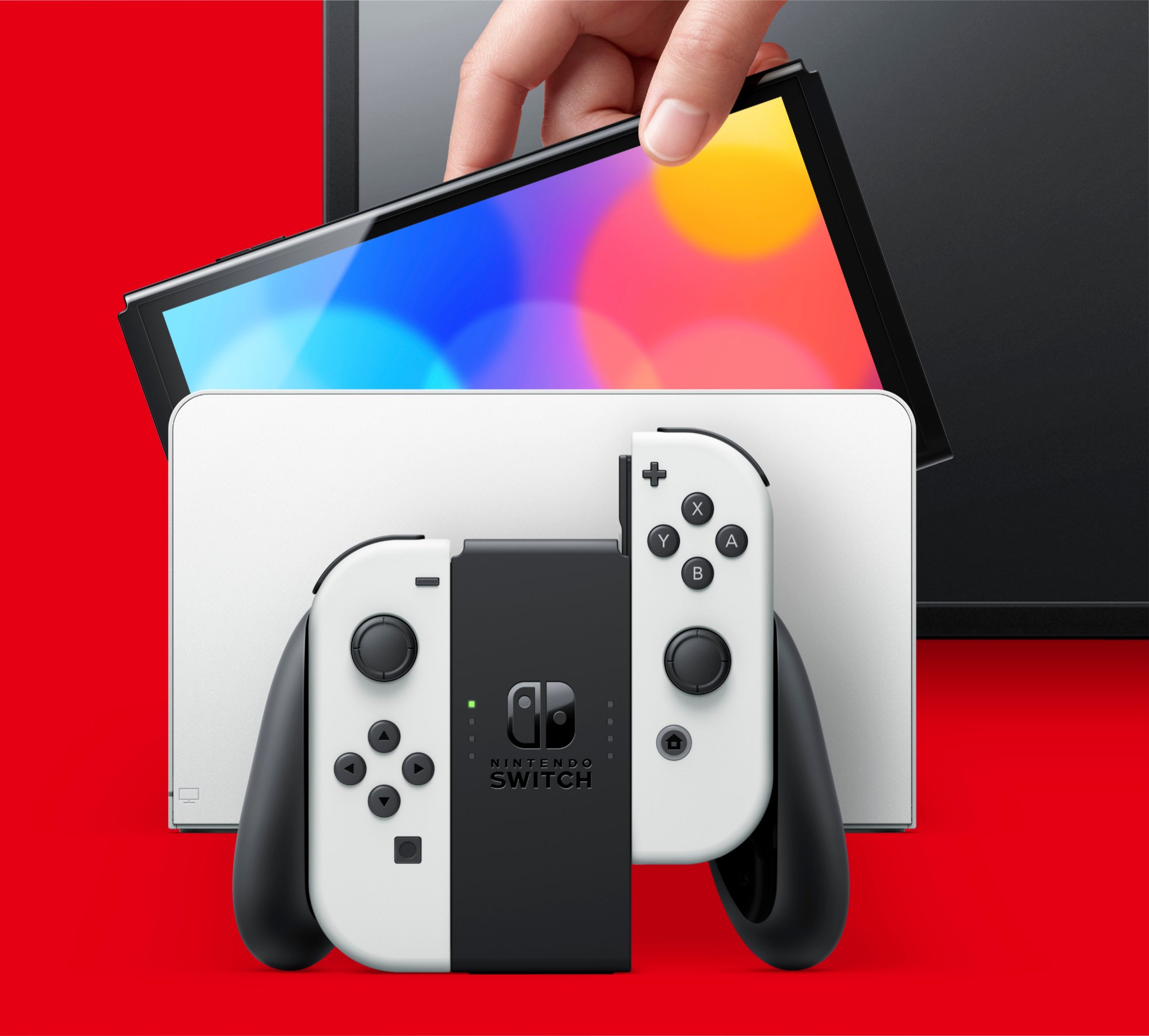 Nintendo Switch OLED, Originalverpackt (OVP)verbesserte visuelle Qualität durch OLED-Display. | Zustand:: Sehr Gut | Farbe: weiss