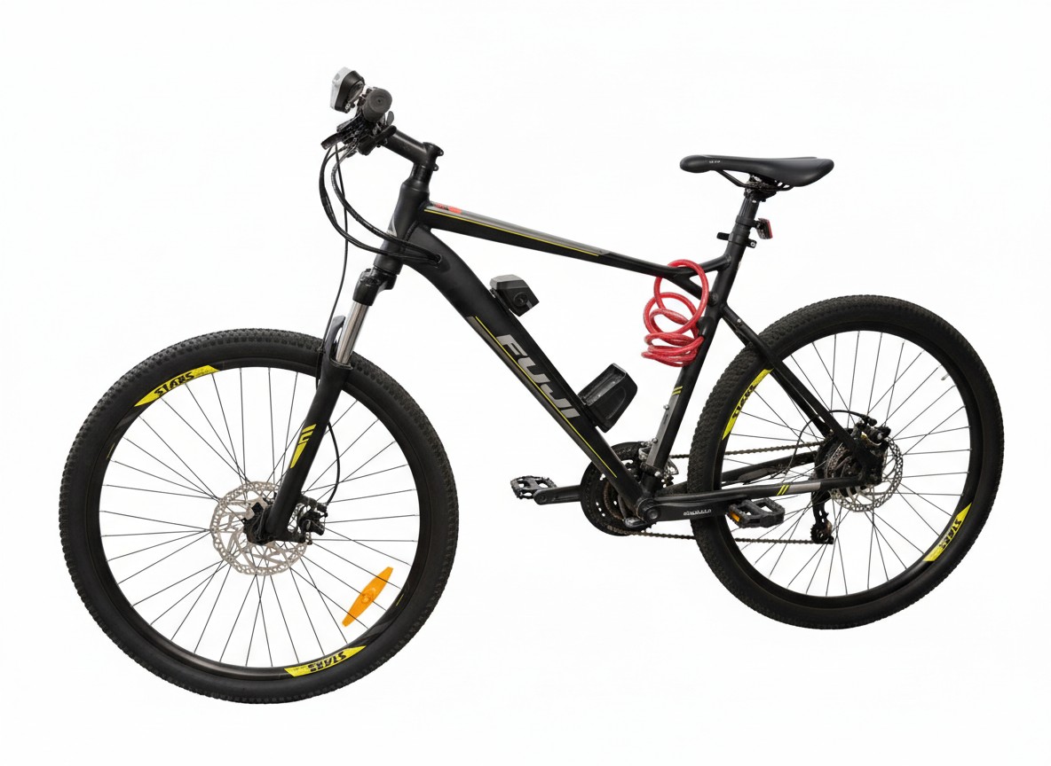 Fuji E-Nevada Two Schwarz, E-Mountainbike mit Akku, Ladegerät und Schlüsseln..