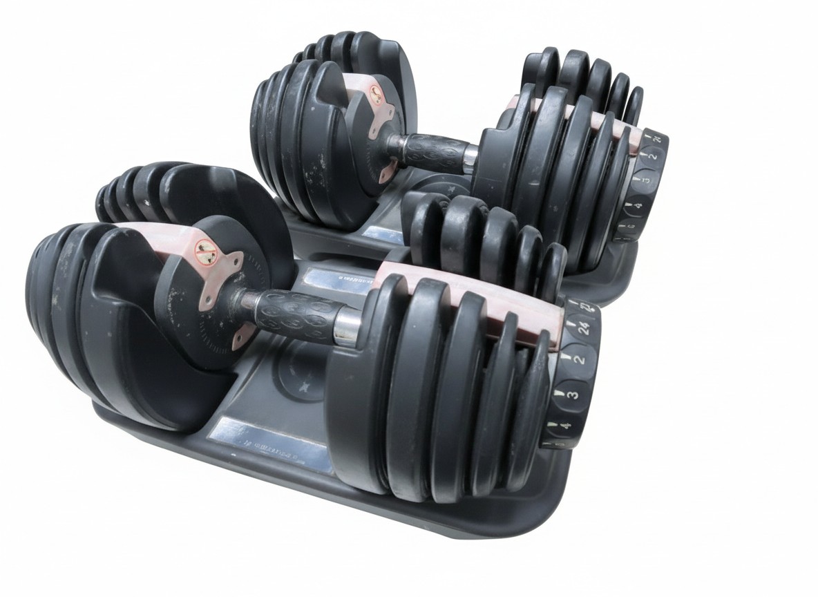 Ativafit Kurzhantel verstellbar Paar, Verstellbare Kurzhantel, vermutlich 2,5 bis 25 kg, schwarz, mit Ablage. | Zustand: Gut