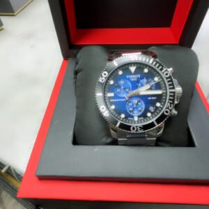 Tissot Seastar 1000 Chrono Blau, Mit OVP und Rechnung, Armband mit Gebrauchsspuren. | Zustand: Sehr Gut | Farbe: silber