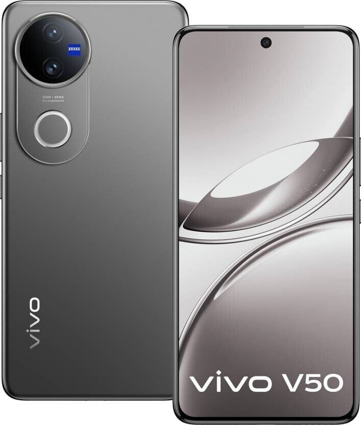 Vivo V50 5G 512GB, ZEISS-Kamerasystem, 6000mAh Akku, 90W Schnellladung, IP68 | 69-Schutz, OVP. | SimLock: Frei | Zustand: Gut | Farbe: schwarz | Akku: 100%