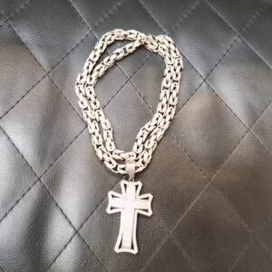 Silber Kette Mit kreuz 113,0 gr, Zustand: Gut