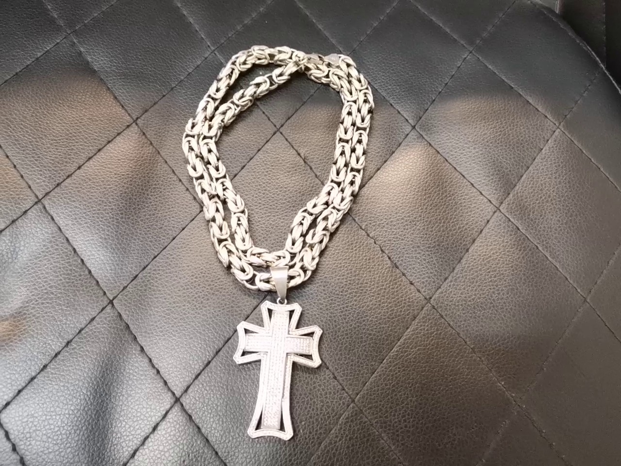 Silber Kette Mit kreuz 113,0 gr, Zustand: Gut – Bild 2