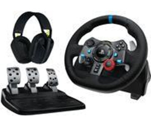 Logitech G29 Driving Force Racing Wheel, Lenkrad mit Pedalen für PS5, PS4, PC, Mac. Handgenähtes Leder, Force Feedback. | Zustand: Gut | Farbe: schwarz – Bild 4