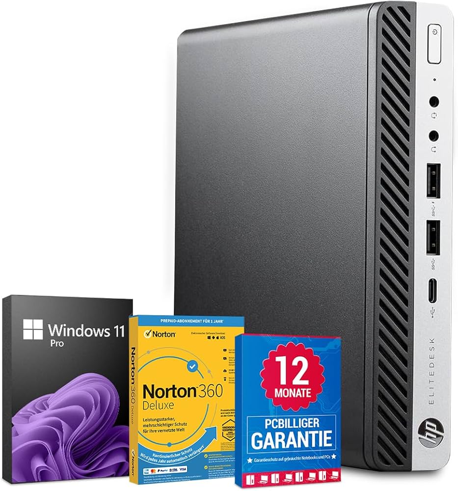 HP EliteDesk 800 G4 Mini PC i5-8500 8/256, Business Mini-PC mit Core i5-8500, 8GB RAM, 256GB NVMe SSD, inkl. Netzteil und Windows 11 Pro. | Zustand: Sehr Gut