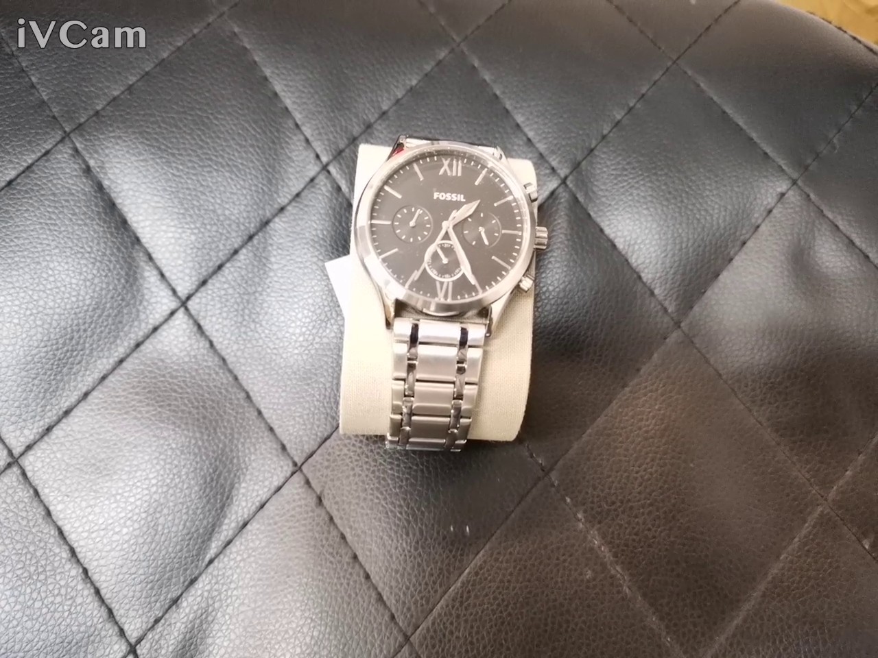 Fossil Machine Chronograph Edelstahl, Herrenuhr mit schwarzem Zifferblatt und silbernem Edelstahlarmband, neu in OVP. | Zustand: Wie Neu