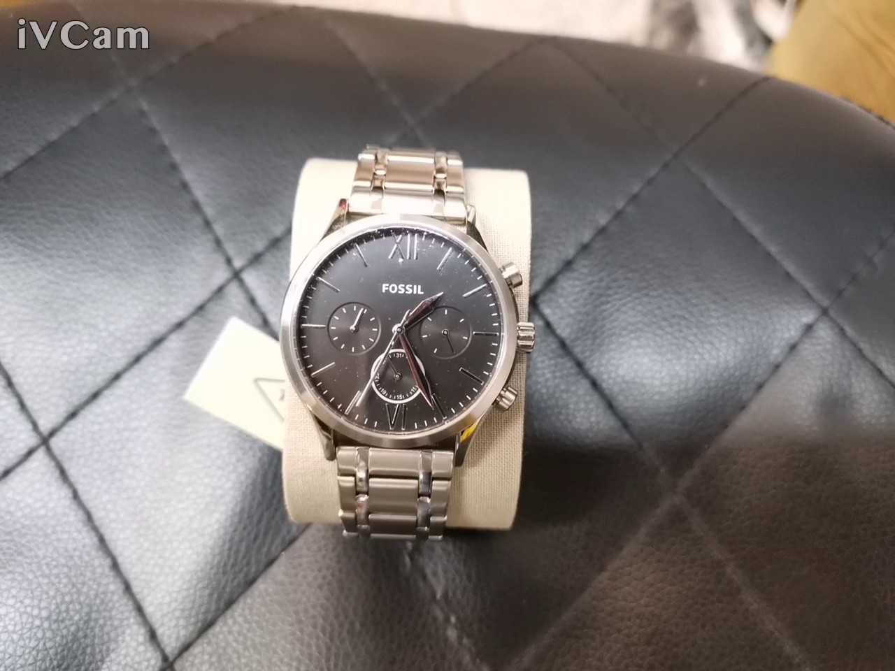 Fossil Machine Chronograph Edelstahl, Herrenuhr mit schwarzem Zifferblatt und silbernem Edelstahlarmband, neu in OVP. | Zustand: Wie Neu – Bild 2