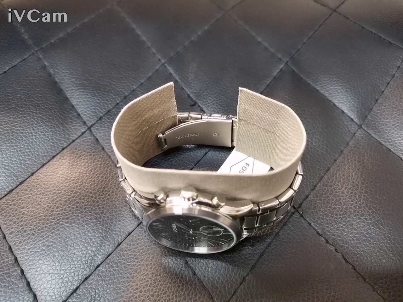 Fossil Machine Chronograph Edelstahl, Herrenuhr mit schwarzem Zifferblatt und silbernem Edelstahlarmband, neu in OVP. | Zustand: Wie Neu – Bild 3