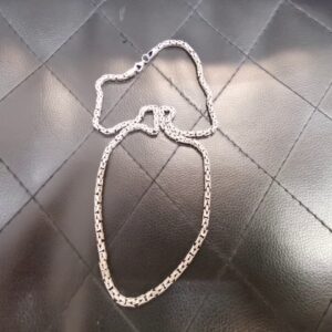 Silber Königskette 35,07g, Silberne Königskette, ca. 35,07 Gramm schwer, Gliederkette mit Karabinerverschluss. | Zustand: Gut