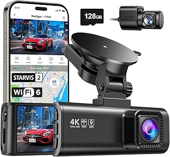 Redtiger F7NP 4K Starvis 2, Dual Dash Cam mit 4K vorne, 1080P hinten, 3,18 Zoll Display, GPS und 128GB Karte. | Zustand: Sehr Gut – Bild 3