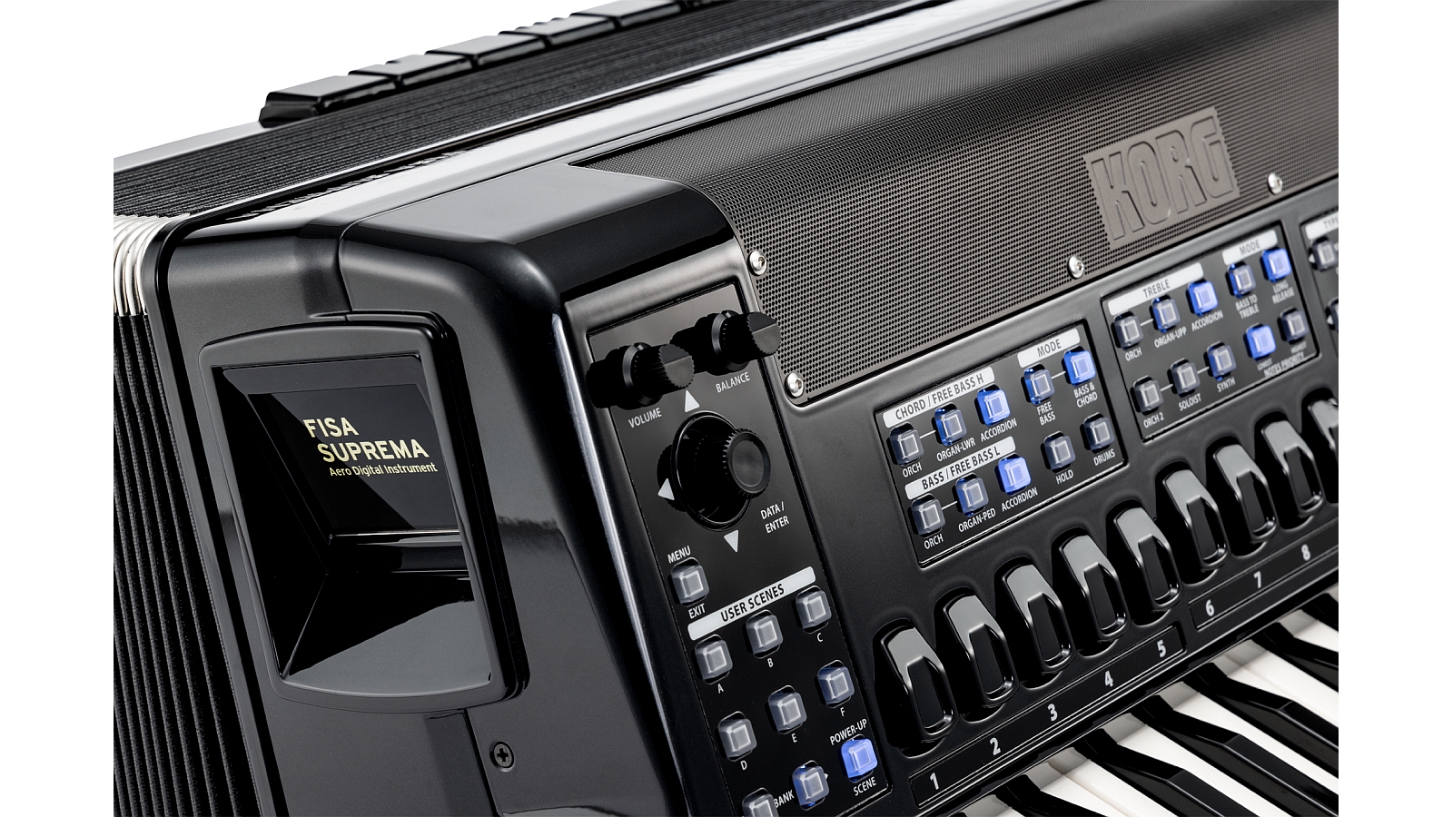 KORG FISA SUPREMA BK 41 Tasten, Digitales Akkordeon, Tastaturtyp, inkl. schwarzer Tasche, neuwertig. | Zustand: Gut – Bild 3