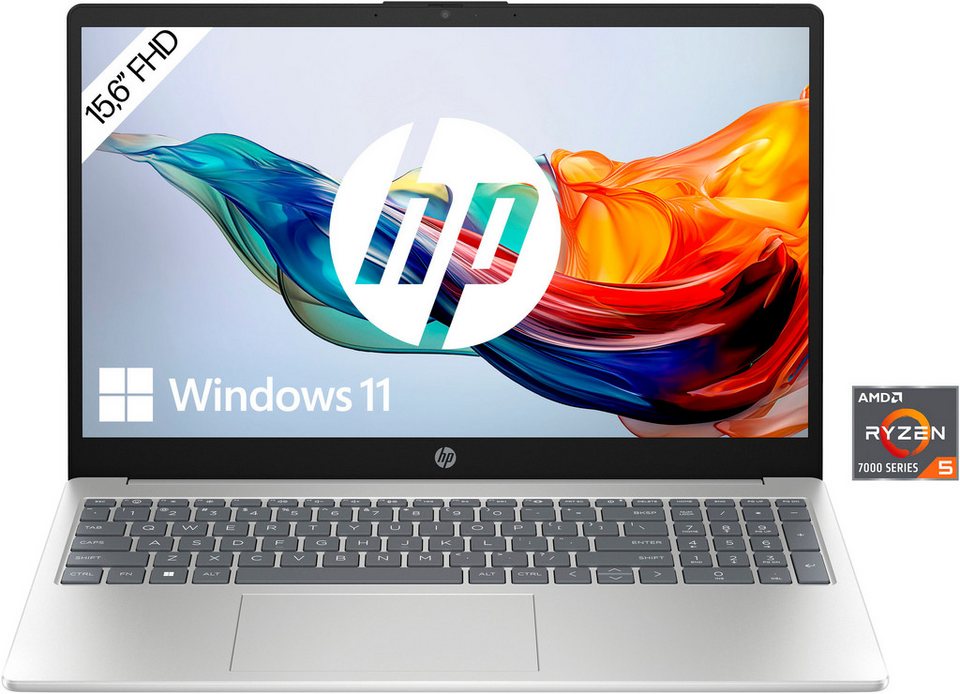 HP 15.6" Ryzen 5 7520U 16/512GB Silver, HP 15,6 | Zustand: Sehr Gut – Bild 3