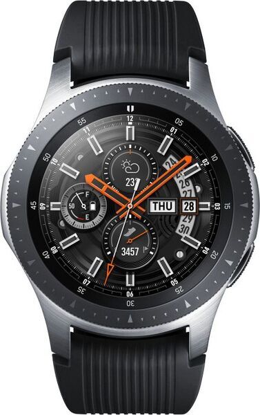 Samsung Galaxy Watch R800 46mm Silber, Smartwatch, ovp, 46mm, silbernes Gehäuse, schwarzes Silikonarmband. | Zustand: Gut – Bild 3