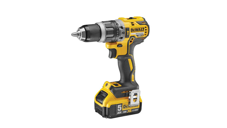 Dewalt DCD796/DCF895 Set 18V Gelb, Kombi-Bohrschrauber und Schlagschrauber Set mit 3x 18V Akkus (2x 5Ah, 1x 2Ah) und Ladegerät. | Zustand: Sehr Gut