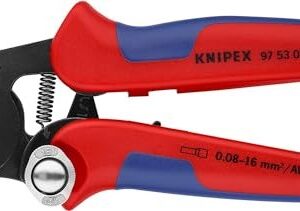 Knipex 97 53 04, Selbsteinstellende Crimpzange für Aderendhülsen 0,08-16 mm², Vierkant-Pressung, brüniert. | Zustand: Wie Neu