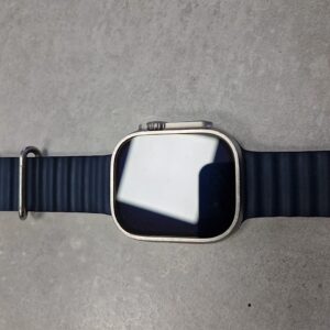 Apple Watch Ultra 2 49mm LTE, Titan Gehäuse Natur mit blauem Armband, inklusive Ladegerät. | Zustand: Gut
