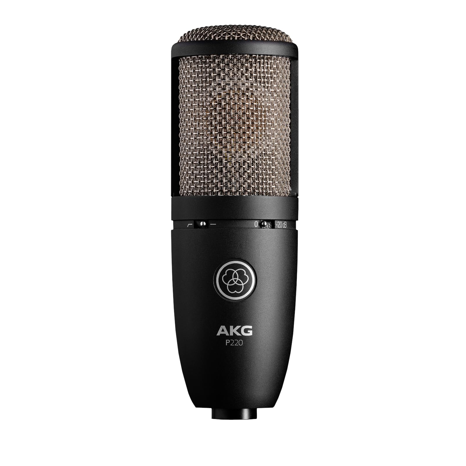 AKG P220 Schwarz, Großmembran-Kondensatormikrofon, Niere, 20Hz-20kHz, -20dB Pad, Low-Cut, inkl. Spinne & Koffer. | Zustand: Gut