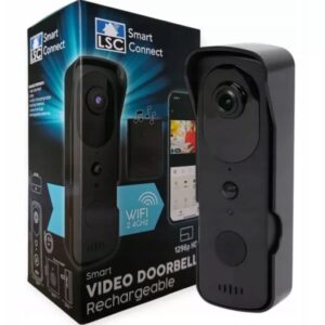 LSC Smart Connect Video Doorbell, Wiederaufladbare WLAN-Türklingel mit 1296p HD, 2,4GHz, Bewegungserkennung und Zwei-Wege-Audio. | Zustand: Neu