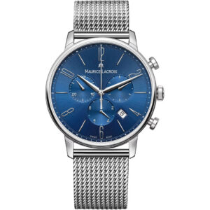 Maurice Lacroix Eliros Chronograph EL1098-SS006-420-1, 40mm, blaues Zifferblatt, Edelstahlband, Quarzwerk, Datum, Chronograph. | Zustand: Neu