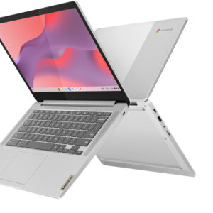 LENOVO IdeaPad Slim 3 Chromebook 14M868, 14" Full-HD, MediaTek Kompanio 520, 4GB | 128GB eMMC, DE-Tastatur, Akku 100% (11 Zyklen), Silber | Weiß. | Zustand: Sehr Gut