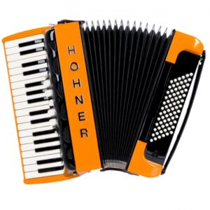 HOHNER AMICA FUN III, Orange, Akkordeon wie neu, 34 Tasten, 72 Bässe | Zustand: Wie Neu