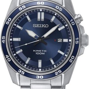 Seiko Velatura Kinetic GMT (2024), Kinetic GMT Uhrwerk, 24h-Lünette, schwarzes Zifferblatt, Originalbox, Band beschädigt. | Zustand: Gebrauchtn