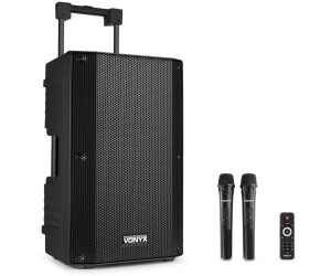 Vonyx VSA700 15 Zoll Schwarz, Tragbarer PA-Lautsprecher mit Bluetooth, 2x Funkmikrofon, Akku, 1000W Peak. | Zustand: Sehr Gut