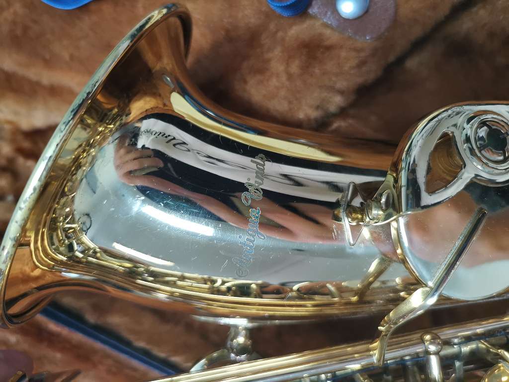 Antigua Winds Altsaxophon inkl. Koffer, Antigua Winds Altsaxophon mit Seriennummer LA1028456, Vintage-Optik, inkl. Koffer und Zubehör. | Zustand: Gut – Bild 3