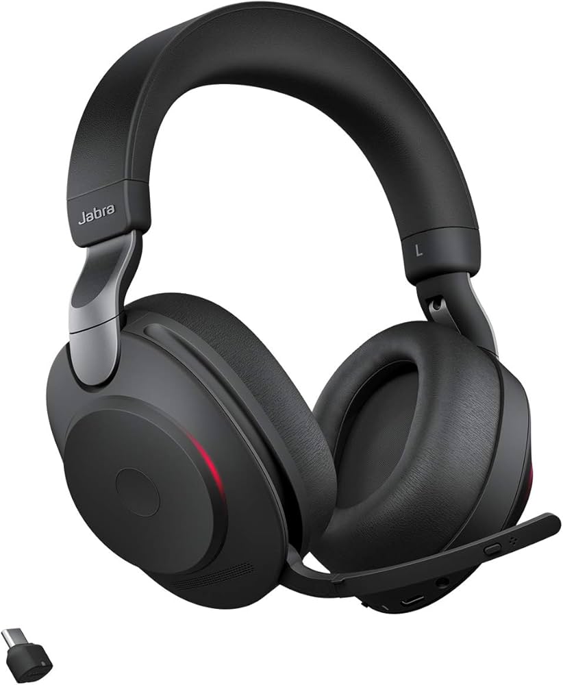Jabra Evolve2 85 Schwarz, Premium Wireless Headset mit ANC, Boom-Mikrofon und USB-Dongle. Bis zu 37h Akkulaufzeit. | Zustand: Wie Neu