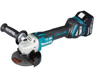 Makita DGA513 125mm 18V, Akku-Winkelschleifer, Set mit 4 Akkus und Ladegerät, bürstenlos, variabel einstellbare Drehzahl. | Zustand: Sehr Gut