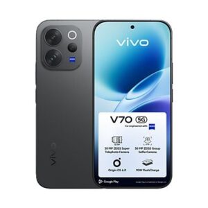 Vivo V70 5G 256GB OVP, Mit Snapdragon 7 Gen 4, 1.5K OLED 120Hz Display und 6500mAh Akku. | SimLock: Frei | Zustand: Neu | Farbe: schwarz | Akku: 100%