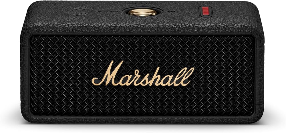 Marshall Emberton III Black/Brass, Tragbarer Bluetooth-Lautsprecher mit IP67, 32+ Std. Wiedergabe, integriertem Mikrofon. OVP. | Zustand: Wie Neu