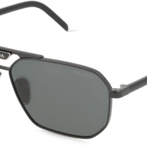 Prada PR 58YS 1AB5S0 Schwarz, Herren Sonnenbrille Pilotform, Metall | Acetat, Gläser Grau, neu mit OVP. | Zustand: Wie Neu