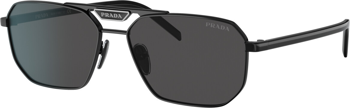 Prada PR 58YS 1AB5S0 Schwarz, Herren Sonnenbrille Pilotform, Metall | Acetat, Gläser Grau, neu mit OVP. | Zustand: Wie Neu – Bild 3