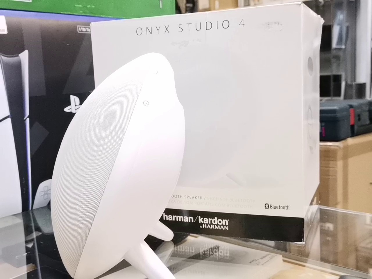 Harman Kardon Onyx Studio 4, OVP, Bluetooth Lautsprecher, bis zu 8 Std. Wiedergabe, HK Connect+ | Zustand: Weiss – Bild 2