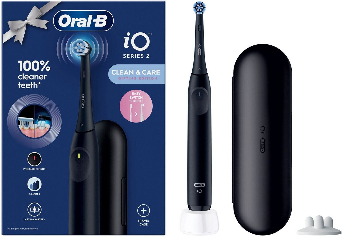 Oral-B iO Series 2 Night Black, Gifting Edition, ovp, mit Reiseetui, 3 Modi, Drucksensor | Zustand: Neu