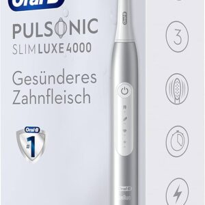 Oral-B Pulsonic Slim Luxe 4000 Platinum, Elektrische Schallzahnbürste, ultra-schlank, 3 Programme, 2 Wochen Akkulaufzeit | Zustand: Neu