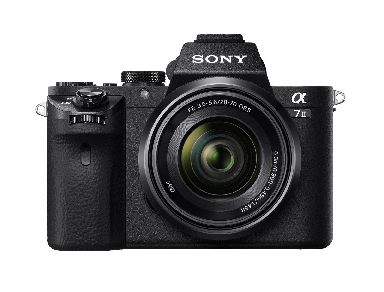 Sony Alpha 7 II, 28-70mm fe 3.5-5.6, Systemkamera mit 24.3MP Sensor, 5-Achsen-IBIS, inkl. Koffer, Farbe Schwarz, 3 Akkus, ca. 8000 Auslösungen, Ladegerät | Zustand: Sehr Gut