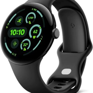 Google Pixel Watch 3 45mm Wi-Fi Obsidian, 45mm Gehäuse, Wi-Fi, OLED Display, mit OVP und Armband | Zustand: Sehr Gut