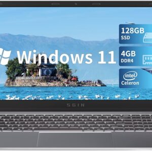 Sgin M15 Celeron N4020C 4/128GB, Laptop mit 15.6 Zoll, 4GB RAM, 128GB SSD und Ladegerät. | Zustand: Sehr Gut