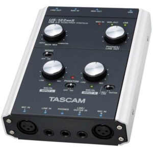 Tascam US-122MKII Audio/Midi Interface, USB 2.0 Audio | Midi Interface mit 2 XLR-Eingängen, Phantomspeisung, Line | Guitar In, USB-powered. | Zustand: Sehr Gut